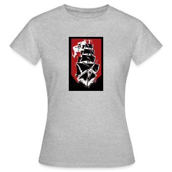 Bateau pirate - T-shirt Femme - gris chiné - Devant - AI Model Female 172 dark (172cm)