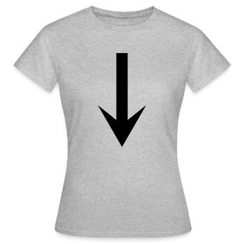 arrow down - Women's T-Shirt - heather grey - Front - AI Model Female 172 dark (172cm)