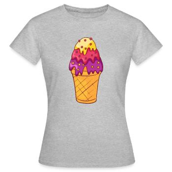 Crème glacée, crème glacée, crème glacée, crème glacée, boule, crème glacée, sundae - T-shirt Femme - gris chiné - Devant - AI Model Female 172 dark (172cm)