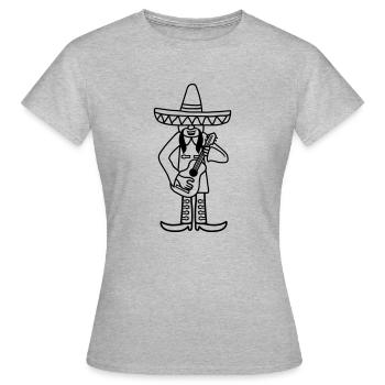 cool mexikaner saenger gitarre singen suedamerika - Frauen T-Shirt - Grau meliert - Vorne - AI Model Female 172 dark (172cm)