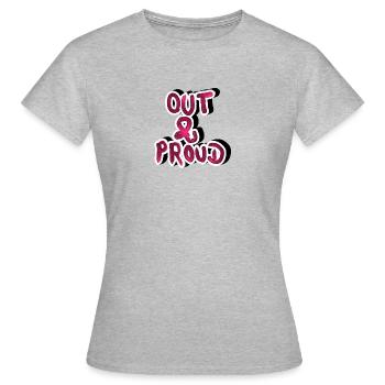 ART out proud - Frauen T-Shirt - Grau meliert - Vorne - AI Model Female 172 dark (172cm)