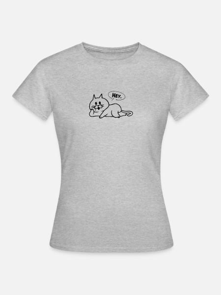 Faule Katze - Frauen T-Shirt - Grau meliert