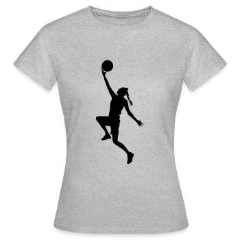 basketball girl silhouette - T-shirt Femme - gris chiné - Devant - AI Model Female 172 dark (172cm)