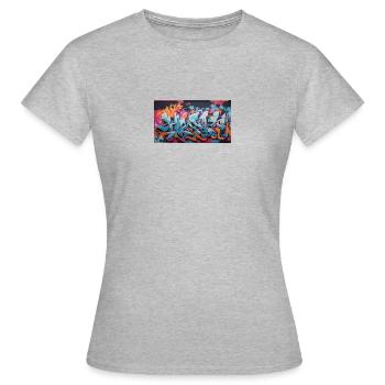 grafiti - Frauen T-Shirt - Grau meliert - Vorne - AI Model Female 172 dark (172cm)