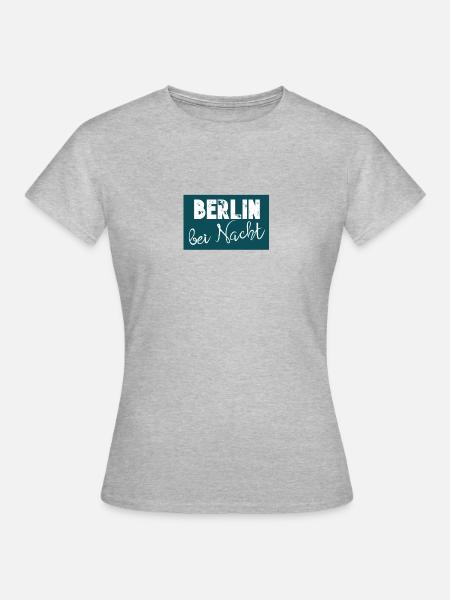 Berlin bei Nacht - Frauen T-Shirt - Grau meliert