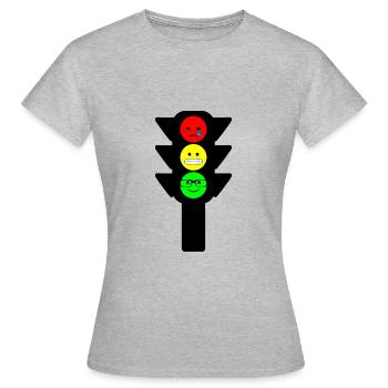Joyeux feu de circulation - apprenez quelque chose avec plaisir - T-shirt Femme - gris chiné - Devant - AI Model Female 172 dark (172cm)