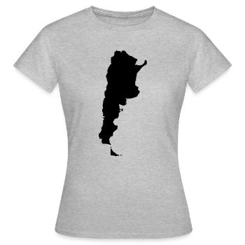 Argentinien Karte - Frauen T-Shirt - Grau meliert - Vorne - AI Model Female 172 dark (172cm)