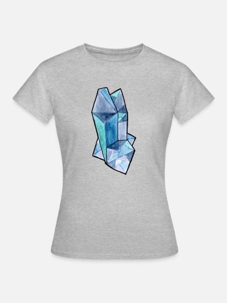 Hellblauer Kristall - Frauen T-Shirt - Grau meliert