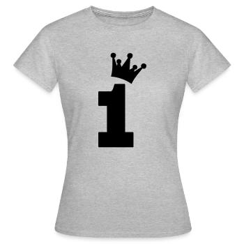 one 1 eins - Frauen T-Shirt - Grau meliert - Vorne - AI Model Female 172 dark (172cm)