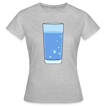 Verre d'eau avec de l'eau - T-shirt Femme - gris chiné - Devant - AI Model Female 172 dark (172cm)