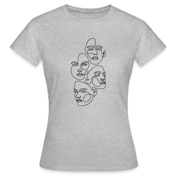 Faces - Women's T-Shirt - heather grey - Front - AI Model Female 172 dark (172cm)
