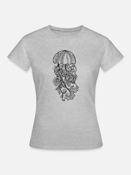 Quallen - Frauen T-Shirt - Grau meliert