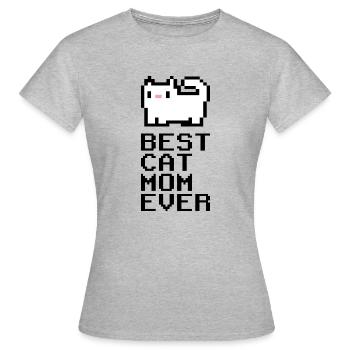 Best Cat Mom Ever Mama Cat Pixel pixelart - Women's T-Shirt - heather grey - Front - AI Model Female 172 dark (172cm)