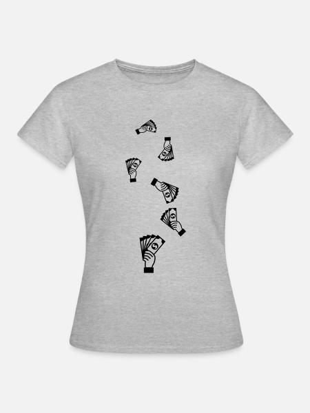 Geld Money silhouette - Frauen T-Shirt - Grau meliert