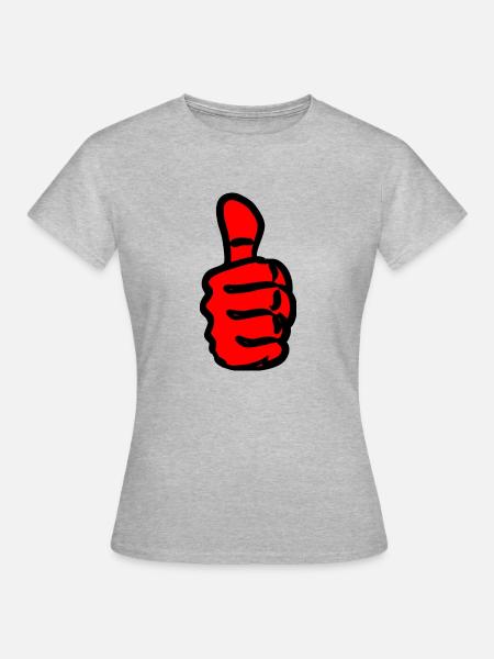 Groß Thumbs-Up - Frauen T-Shirt - Grau meliert