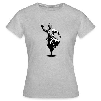 Moine Shaolin - Arts Martiaux Sticker - T-shirt Femme - gris chiné - Devant - AI Model Female 172 dark (172cm)