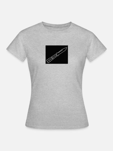 Butterfly Messer - Frauen T-Shirt - Grau meliert