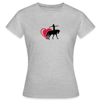 Herz Voltigieren - Frauen T-Shirt - Grau meliert - Vorne - AI Model Female 172 dark (172cm)