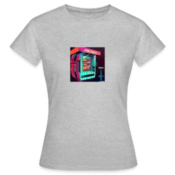 FOOD STALL FROM THE CYBERPUNK FUTURE, FUTURISTIC - Women's T-Shirt - heather grey - Front - AI Model Female 172 dark (172cm)