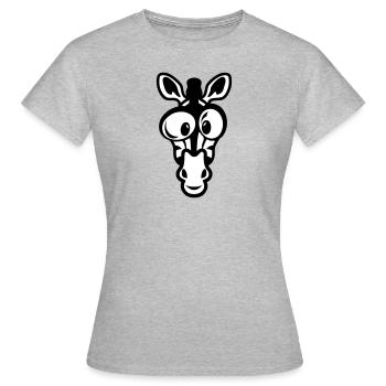 zebre dessin animaux 2510 - T-shirt Femme - gris chiné - Devant - AI Model Female 172 dark (172cm)