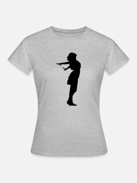 Fliegende Frau - Frauen T-Shirt - Grau meliert