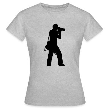 photographer - T-shirt Femme - gris chiné - Devant - AI Model Female 172 dark (172cm)