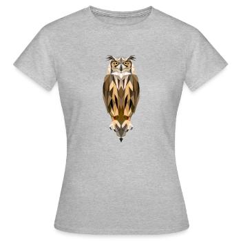 Hibou polygone - T-shirt Femme - gris chiné - Devant - AI Model Female 172 dark (172cm)
