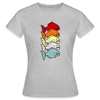Piranha - Frauen T-Shirt - Grau meliert - Vorne - AI Model Female 172 dark (172cm)