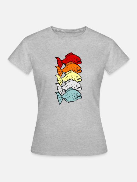 Piranha - Frauen T-Shirt - Grau meliert