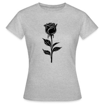Schlichtes Rosendesign - Frauen T-Shirt - Grau meliert - Vorne - AI Model Female 172 dark (172cm)