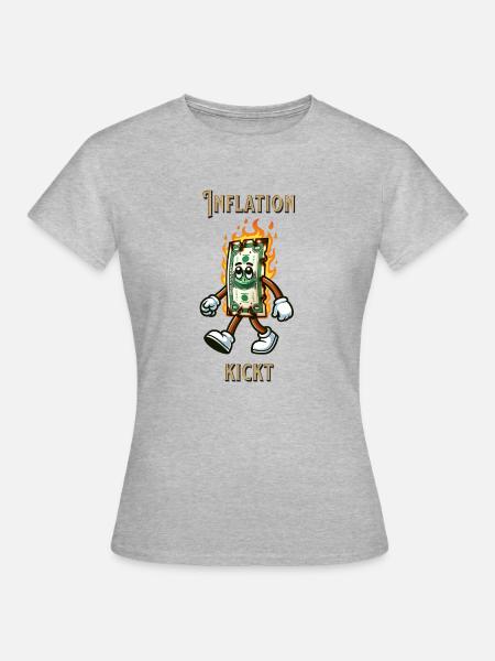 Inflation kickt - Frauen T-Shirt - Grau meliert