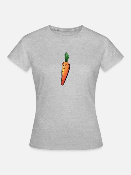Happy Carrot - Frauen T-Shirt - Grau meliert