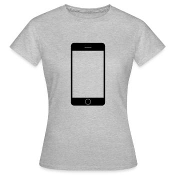 Handy Smartphone - Frauen T-Shirt - Grau meliert - Vorne - AI Model Female 172 dark (172cm)