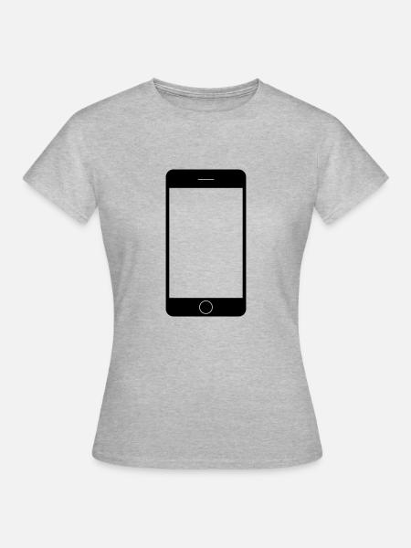 Handy Smartphone - Frauen T-Shirt - Grau meliert