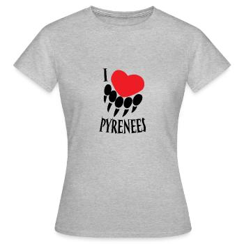 I love Pyrenees - Women's T-Shirt - heather grey - Front - AI Model Female 172 dark (172cm)