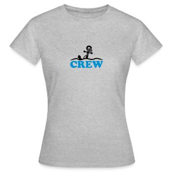 Ancre sous l'eau vagues conception d'équipage - T-shirt Femme - gris chiné - Devant - AI Model Female 172 dark (172cm)
