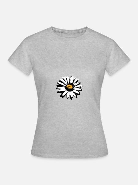 Marguerite jolie stylisée - T-shirt Femme - gris chiné