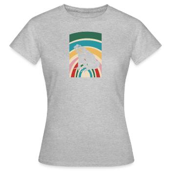 Frosch Lurch - Frauen T-Shirt - Grau meliert - Vorne - AI Model Female 172 dark (172cm)