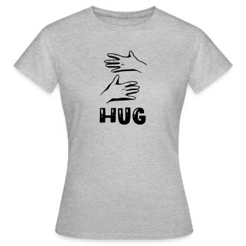 hug - Women's T-Shirt - heather grey - Front - AI Model Female 172 dark (172cm)