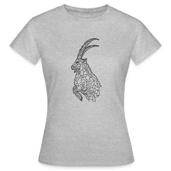 Capricorne - T-shirt Femme - gris chiné - Devant - AI Model Female 172 dark (172cm)