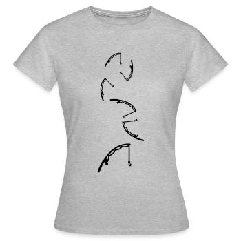 Icône de pêche à la canne à pêche - T-shirt Femme - gris chiné - Devant - AI Model Female 172 dark (172cm)