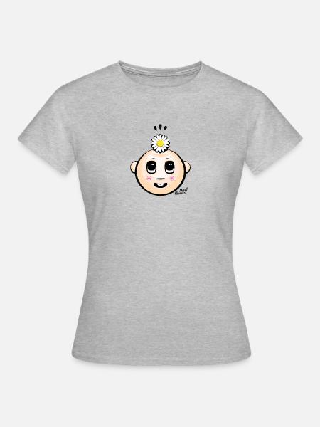 Denken Sie an Blumen - Frauen T-Shirt - Grau meliert