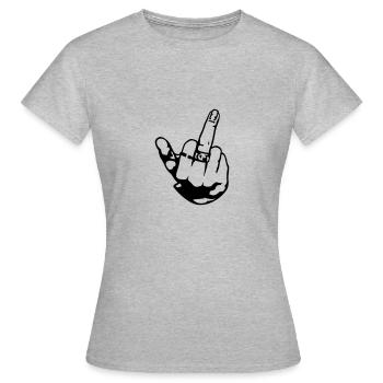 Middle finger - Women's T-Shirt - heather grey - Front - AI Model Female 172 dark (172cm)
