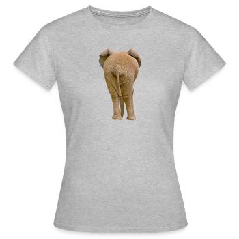 Elefanten Popo - Frauen T-Shirt - Grau meliert - Vorne - AI Model Female 172 dark (172cm)