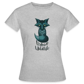 urban wildlife blue - Women's T-Shirt - heather grey - Front - AI Model Female 172 dark (172cm)