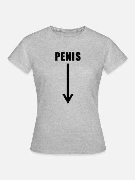 penis down there - Frauen T-Shirt - Grau meliert