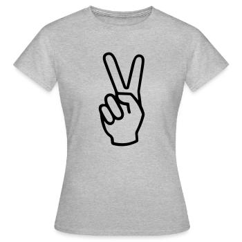Signe de victoire - T-shirt Femme - gris chiné - Devant - AI Model Female 172 dark (172cm)
