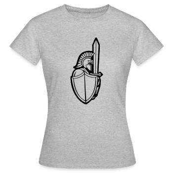 Logo du guerrier - T-shirt Femme - gris chiné - Devant - AI Model Female 172 dark (172cm)