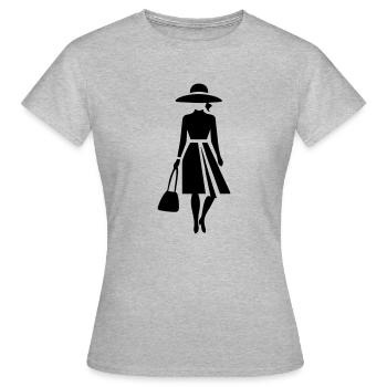 Der Stil einer stilvollen Dame - Frauen T-Shirt - Grau meliert - Vorne - AI Model Female 172 dark (172cm)