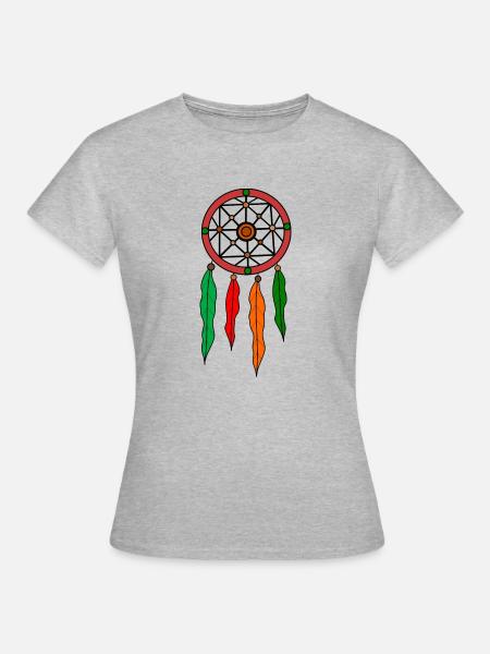 Traumfänger - Frauen T-Shirt - Grau meliert